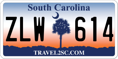 SC license plate ZLW614
