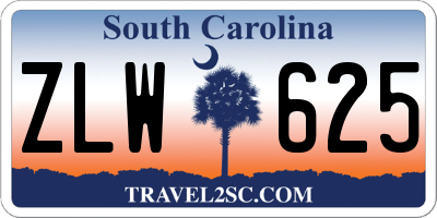 SC license plate ZLW625