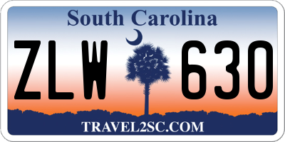 SC license plate ZLW630