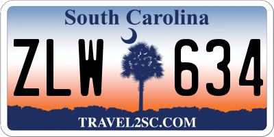 SC license plate ZLW634