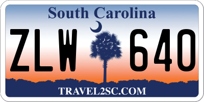 SC license plate ZLW640