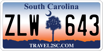 SC license plate ZLW643