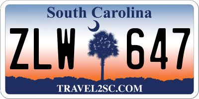 SC license plate ZLW647