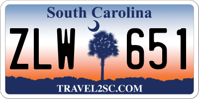 SC license plate ZLW651