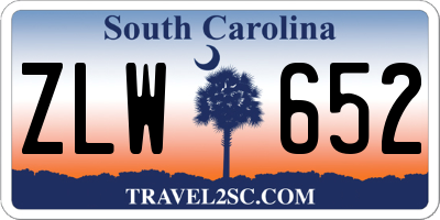 SC license plate ZLW652
