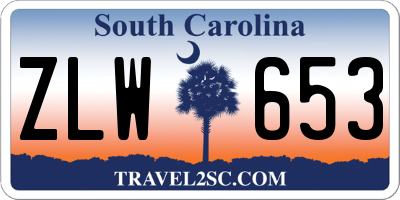 SC license plate ZLW653
