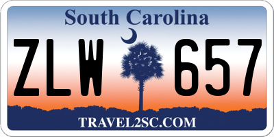 SC license plate ZLW657
