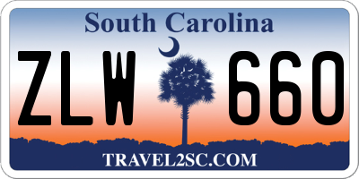 SC license plate ZLW660