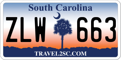 SC license plate ZLW663