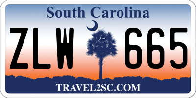 SC license plate ZLW665