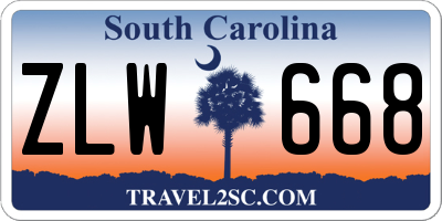 SC license plate ZLW668