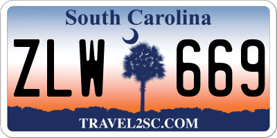 SC license plate ZLW669
