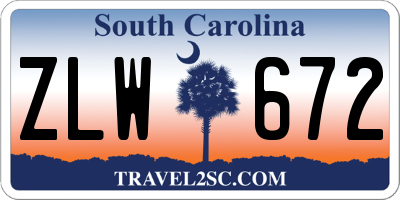SC license plate ZLW672