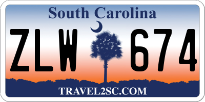 SC license plate ZLW674