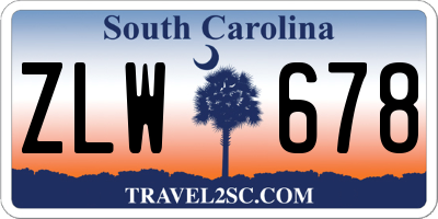 SC license plate ZLW678