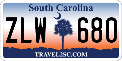 SC license plate ZLW680