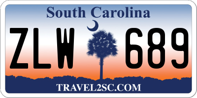 SC license plate ZLW689