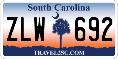 SC license plate ZLW692