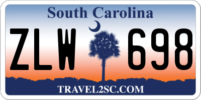 SC license plate ZLW698