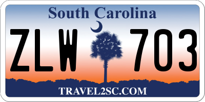 SC license plate ZLW703