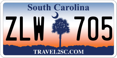 SC license plate ZLW705