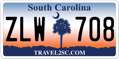 SC license plate ZLW708
