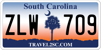 SC license plate ZLW709
