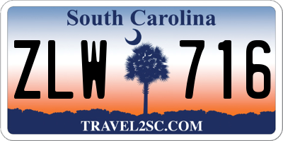 SC license plate ZLW716