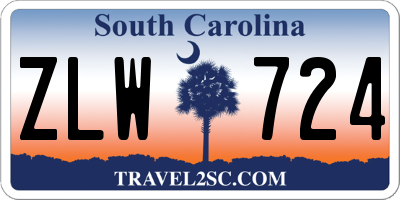 SC license plate ZLW724