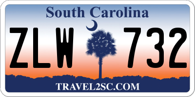 SC license plate ZLW732