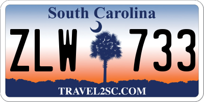 SC license plate ZLW733