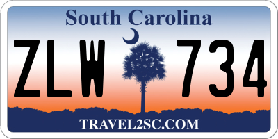 SC license plate ZLW734