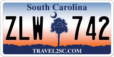 SC license plate ZLW742