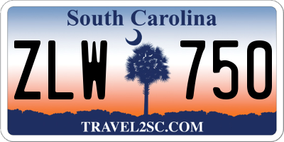 SC license plate ZLW750