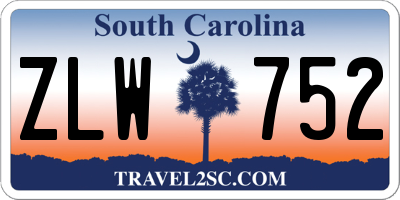 SC license plate ZLW752