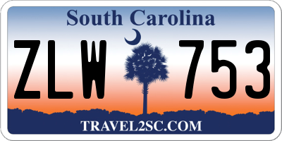 SC license plate ZLW753