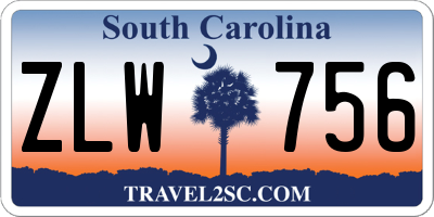SC license plate ZLW756