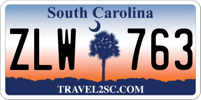SC license plate ZLW763