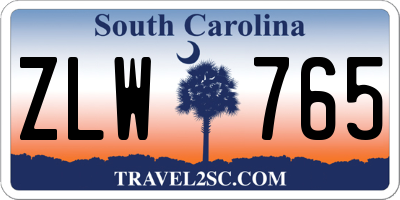 SC license plate ZLW765
