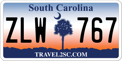 SC license plate ZLW767
