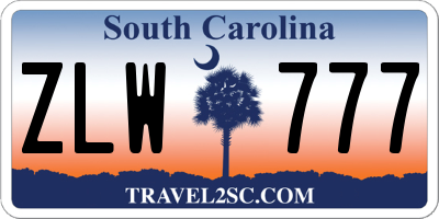 SC license plate ZLW777