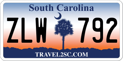 SC license plate ZLW792
