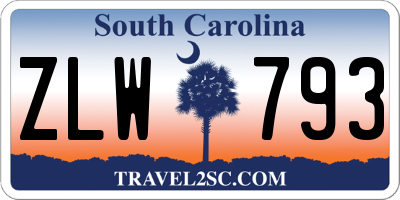 SC license plate ZLW793