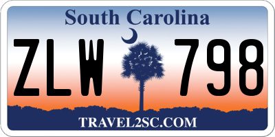 SC license plate ZLW798