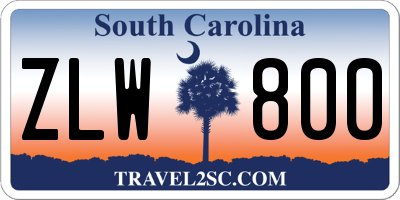 SC license plate ZLW800