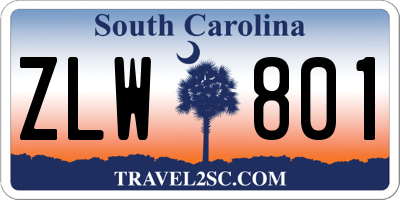SC license plate ZLW801