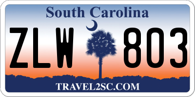 SC license plate ZLW803
