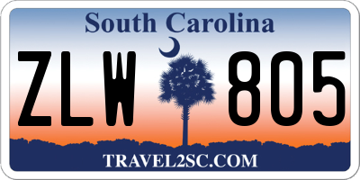 SC license plate ZLW805