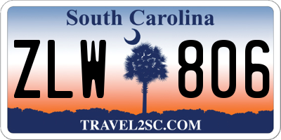 SC license plate ZLW806
