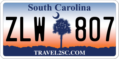 SC license plate ZLW807
